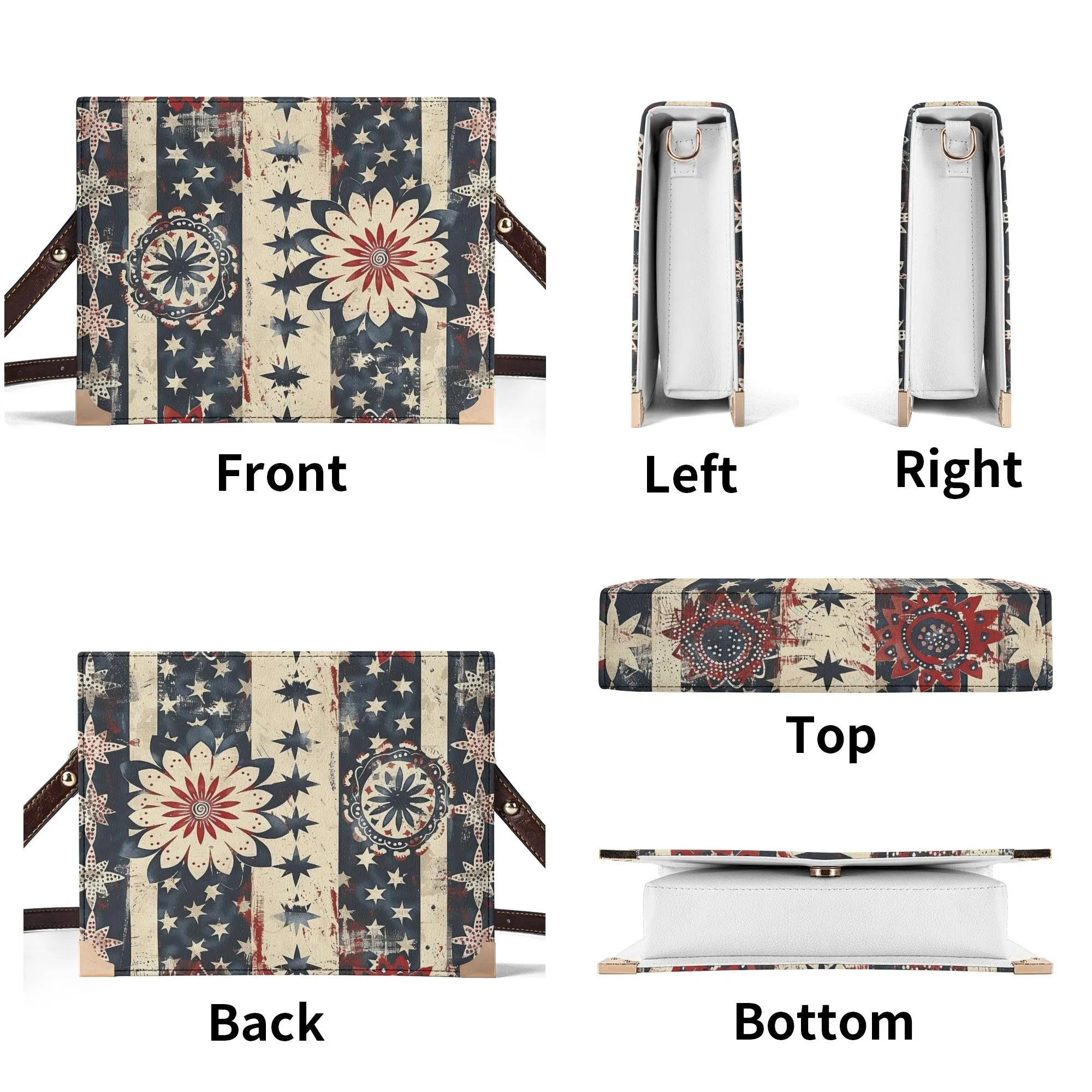 Personalized Bible Handbag Book Cover Crossbody Shoulder Bag for Literary Lovers in Red White and Blue