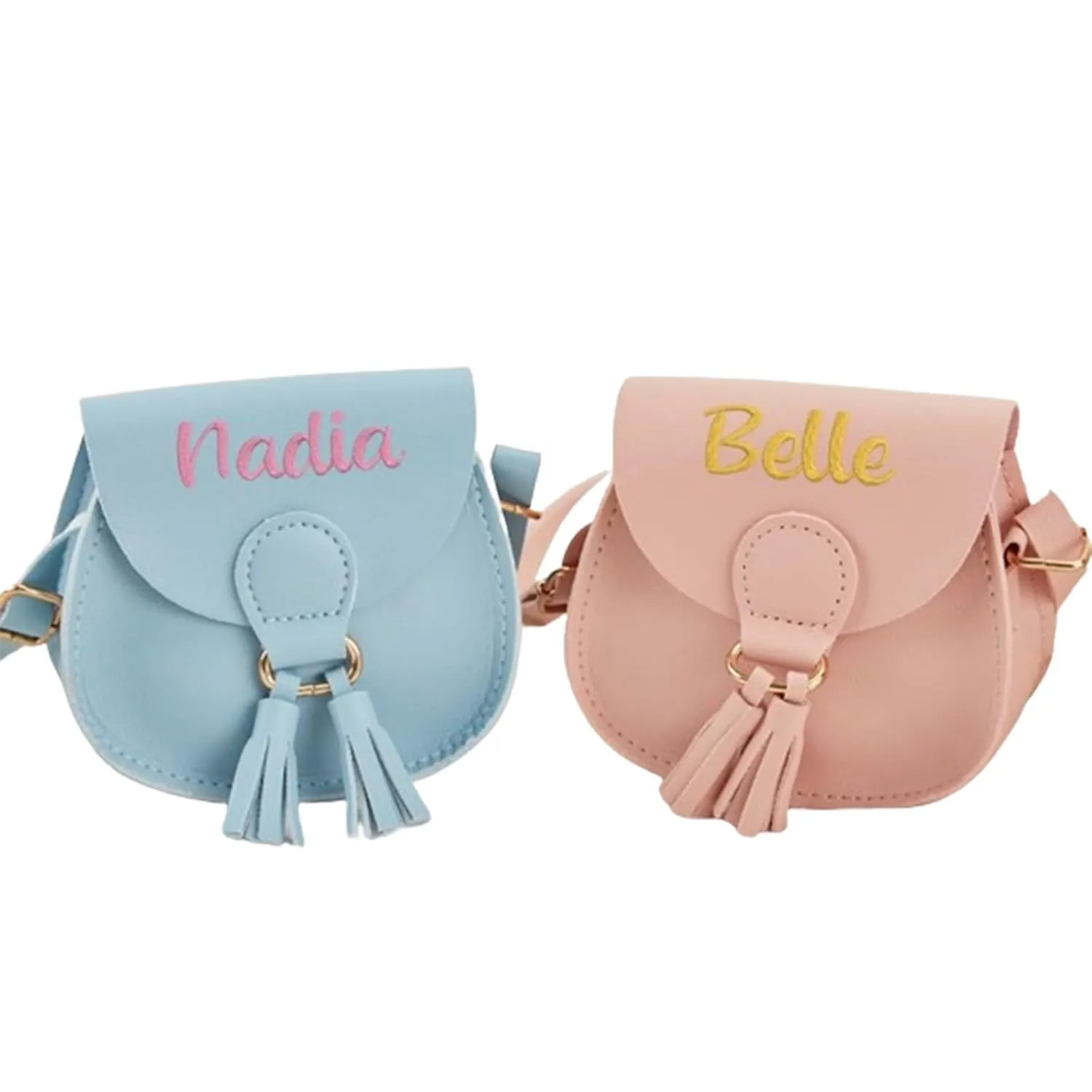 Personalized Kids Purse for Little Girls Embroidered Toddler Crossbody Bag with Tassel Custom Kids Shoulder Bag Tassel Purse, Monogramed Children Purse