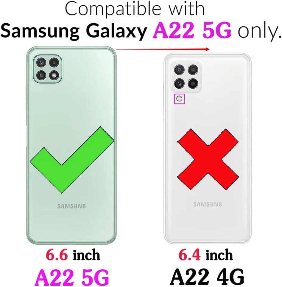 Phone Case for Samsung Galaxy A22 5G/Boost Mobile Celero 5G Zipper Wallet Cover with Credit Card Holder Slot Shoulder Crossbody Strap Long Lanyard Leather Cell Celero5G A 22 22A A22s G5 Women Black