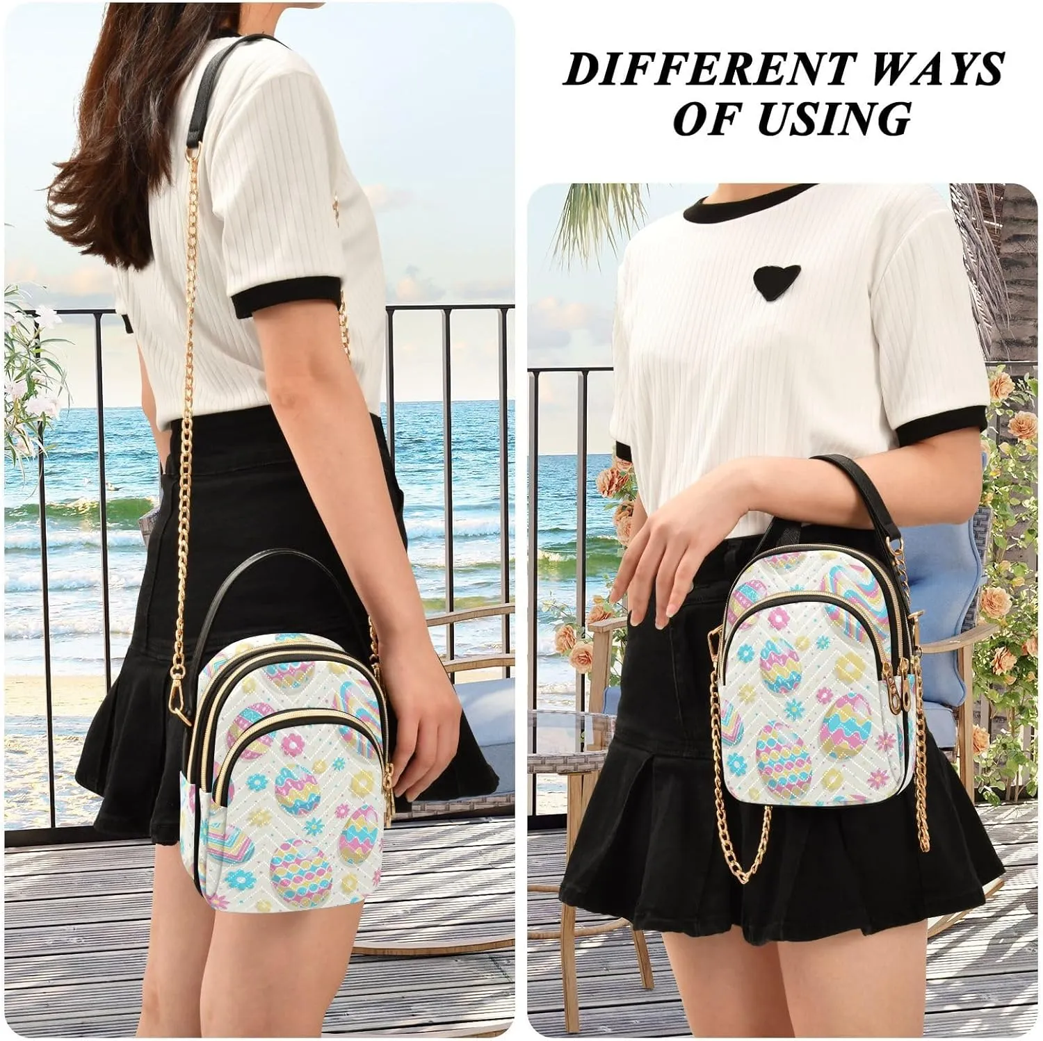 Phone Purse Women's Crossbody Handbags Quilted Small Leather Crossbody Bags Shoulder Bag for Women Girls Cherries