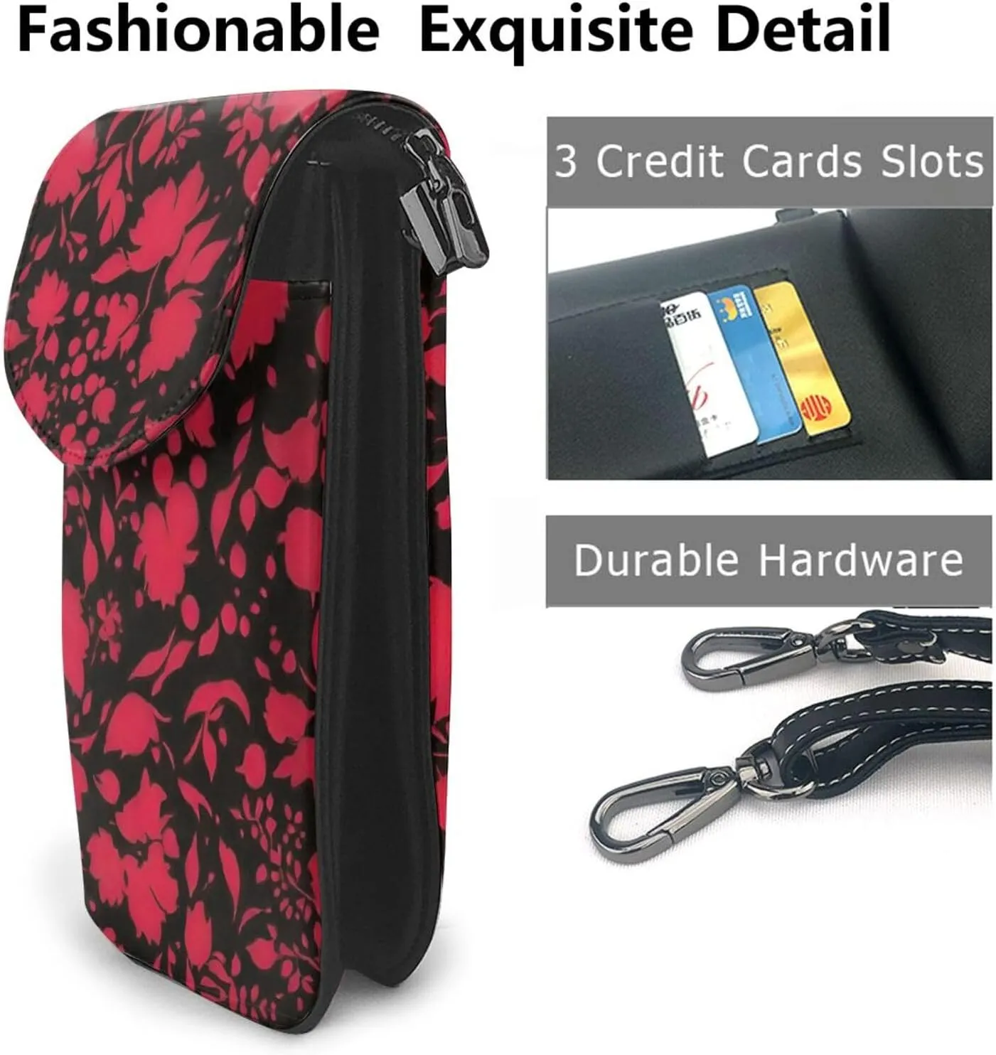 Phone Travel Multipurpose Classic Horror Blood Splatter Black Art Crossbody Bag - for 6 Inch Cell Phones with Detachable Shoulder Strap, Stash Money Carrier Wristlet Cross Body Bag