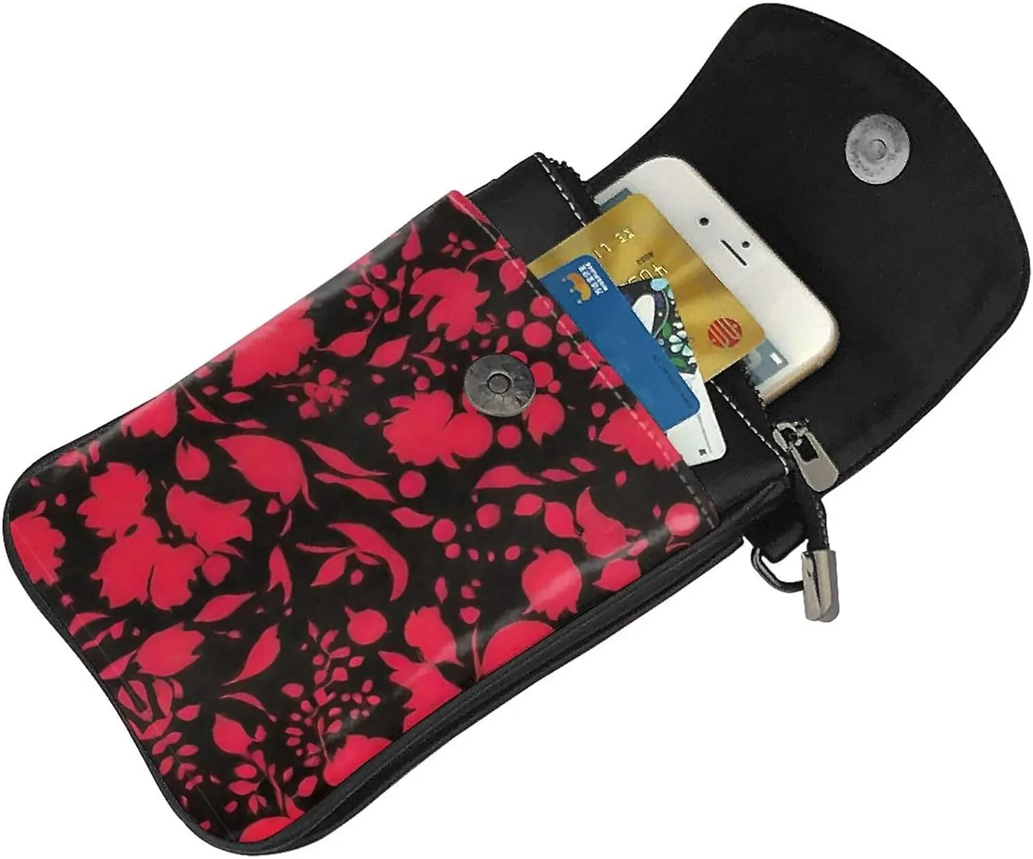 Phone Travel Multipurpose Classic Horror Blood Splatter Black Art Crossbody Bag - for 6 Inch Cell Phones with Detachable Shoulder Strap, Stash Money Carrier Wristlet Cross Body Bag