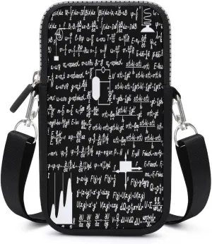 Physics Mathematics Equation Novelty Small Crossbody Cell Phone Purse Cellphone Holder Wallet for Women Men