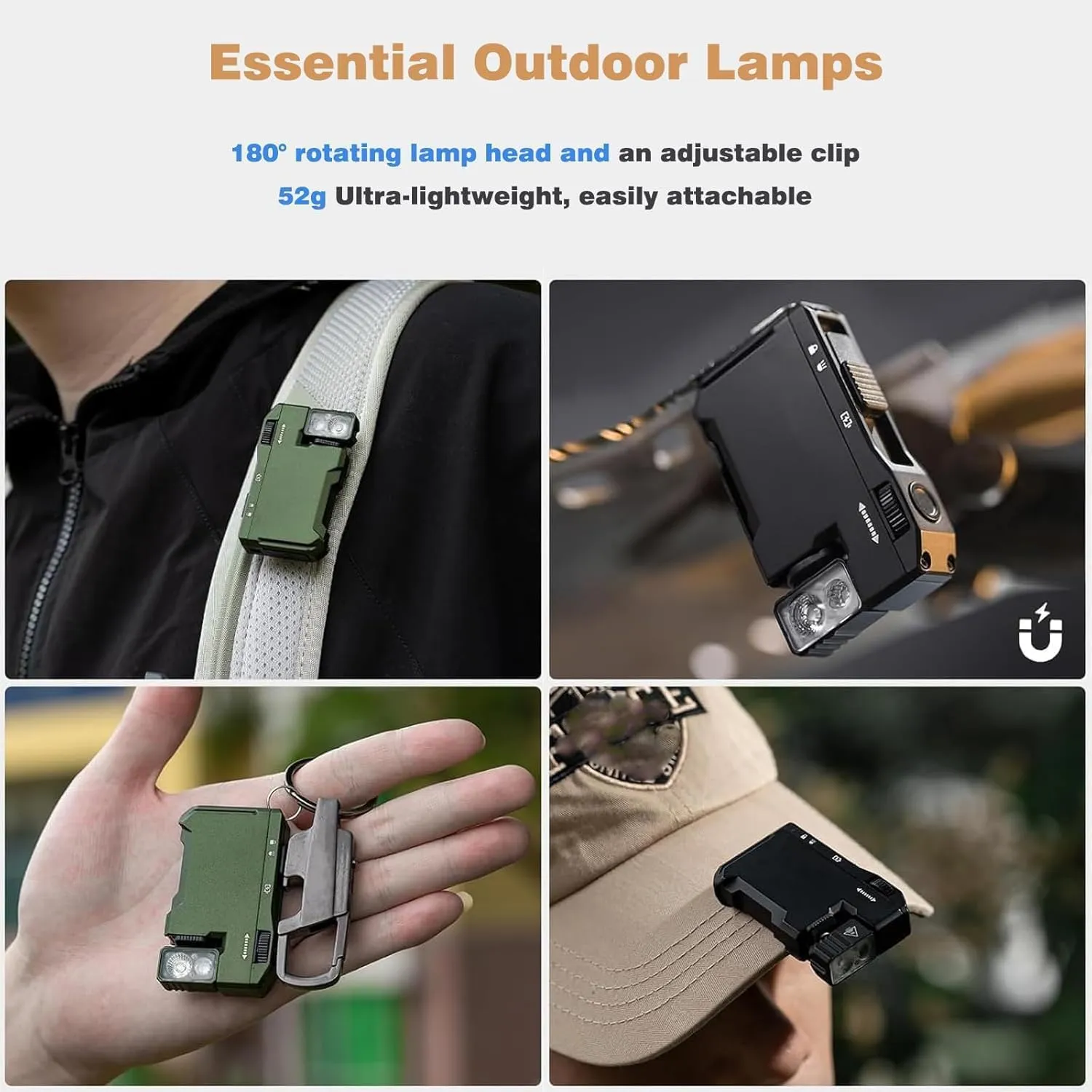 Pickelect Flashlight, Priormer Flashlight, Pickelect G5 EDC Light 400 lumens, 180° Rotation Dual Lights Waterproof Magnetic Mini Flashlight for Outdoor, Emergency (Black*1)