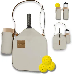 Pickleball Bag Paddle Cover Crossbody bag with Adjustable Strap, Waterbottle holder, Pickleball Ball Holder with Fence Hook, Gifts for women and men