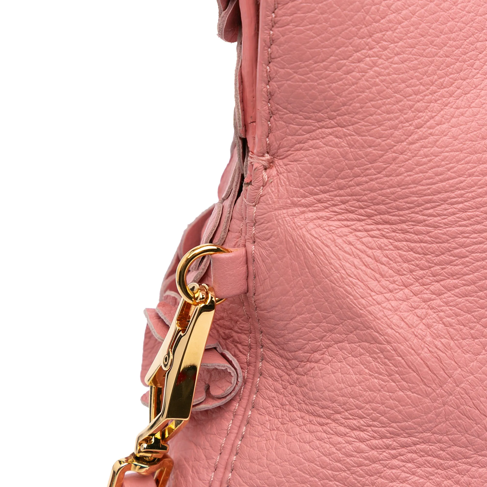 Pink Burberry Leather The Petal Fold Over Crossbody