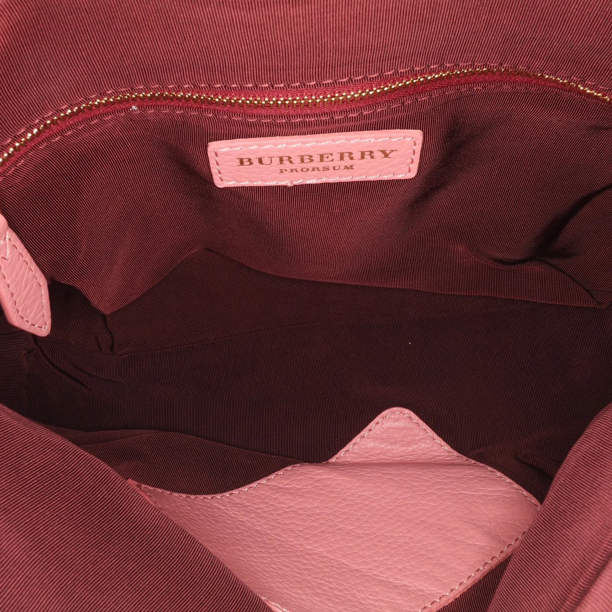 Pink Burberry Leather The Petal Fold Over Crossbody