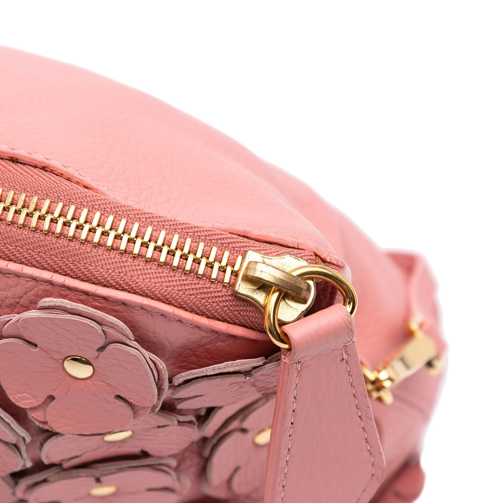 Pink Burberry Leather The Petal Fold Over Crossbody