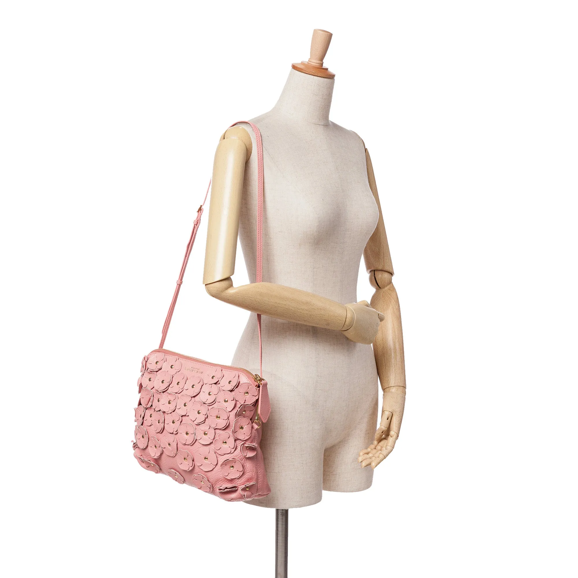 Pink Burberry Leather The Petal Fold Over Crossbody