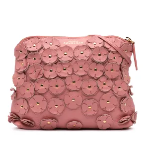 Pink Burberry Leather The Petal Fold Over Crossbody