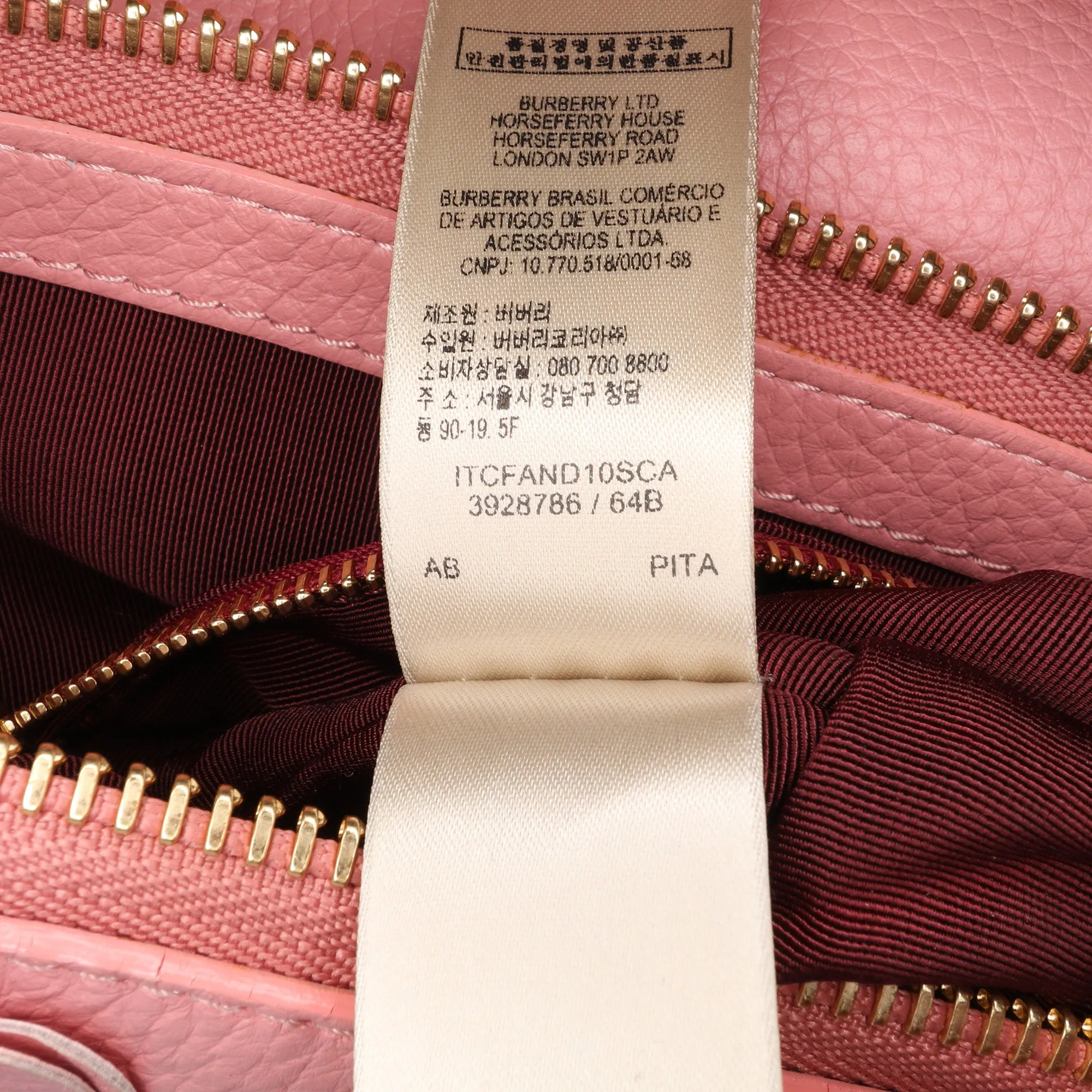 Pink Burberry Leather The Petal Fold Over Crossbody