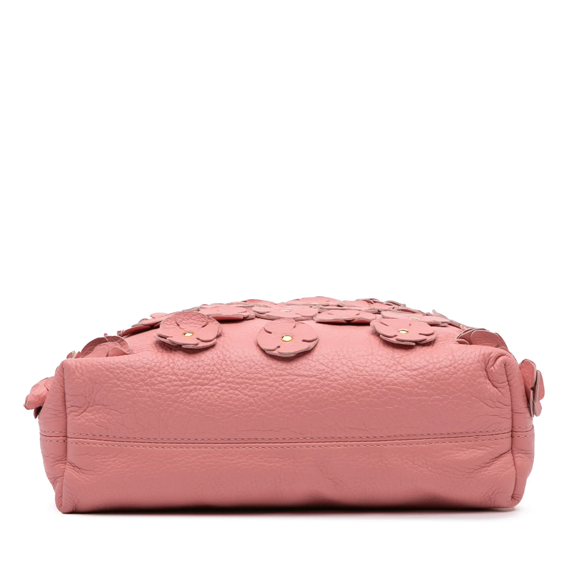 Pink Burberry Leather The Petal Fold Over Crossbody