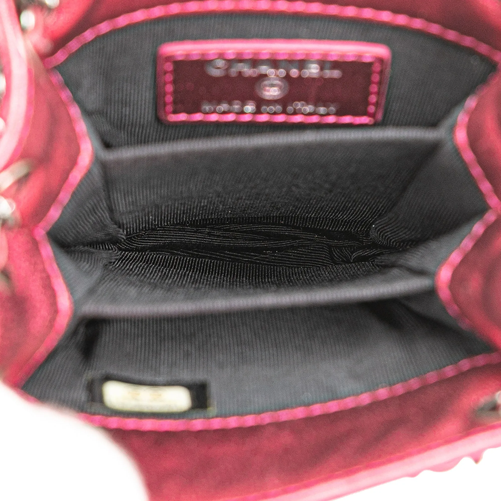 Pink Chanel CC Patent Phone Holder Crossbody