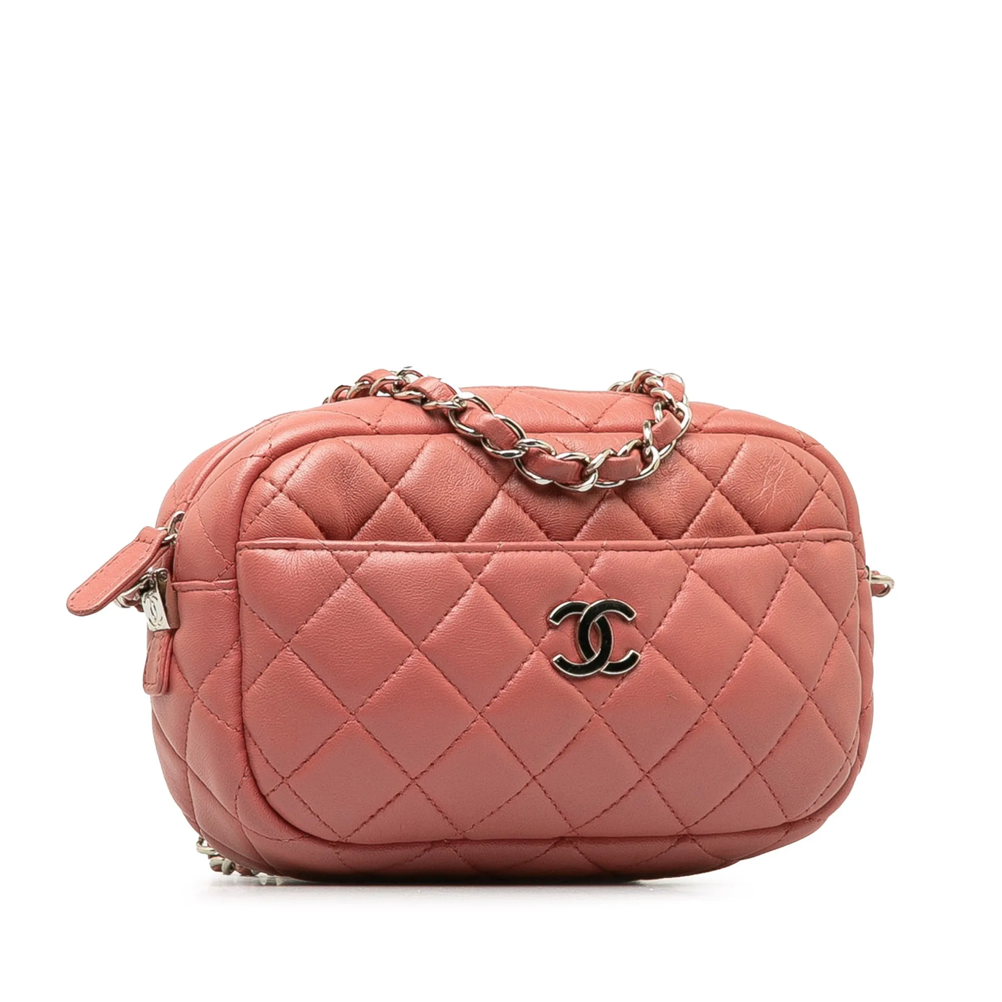 Pink Chanel Mini Lambskin Camera Case Crossbody Bag