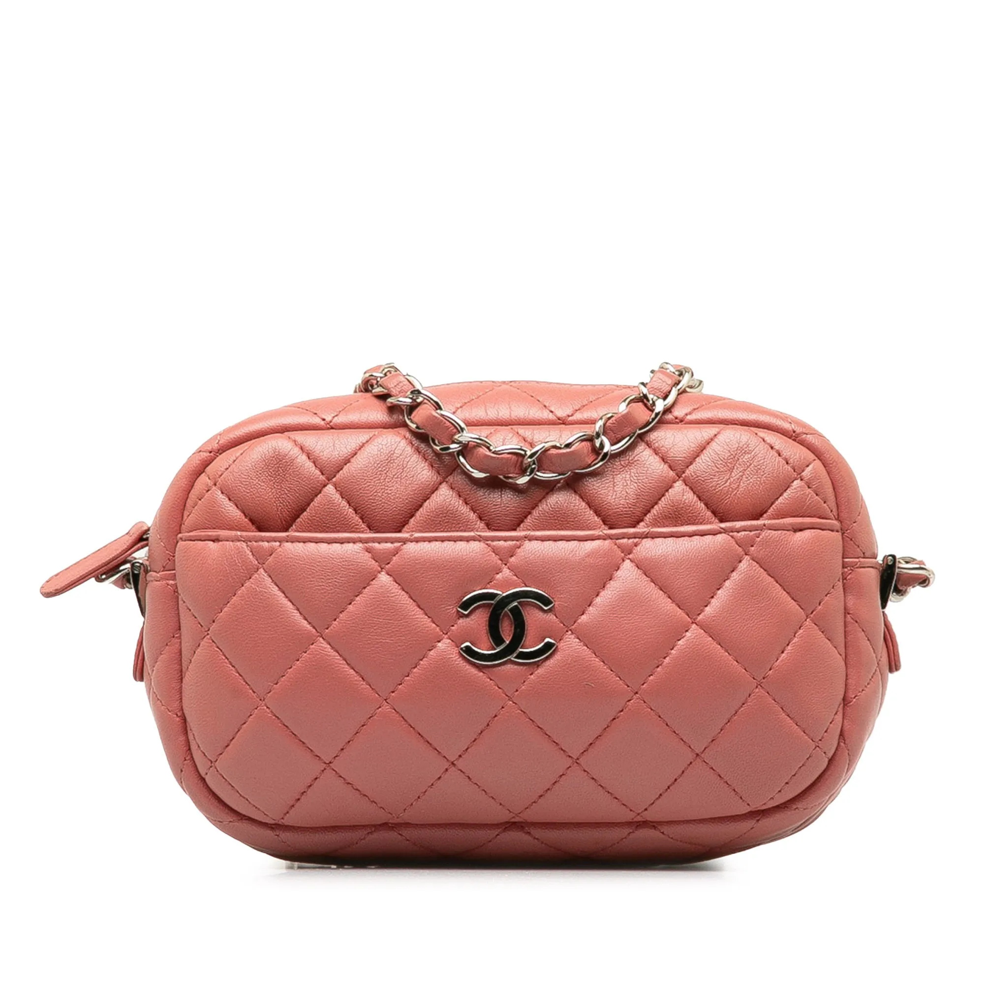 Pink Chanel Mini Lambskin Camera Case Crossbody Bag