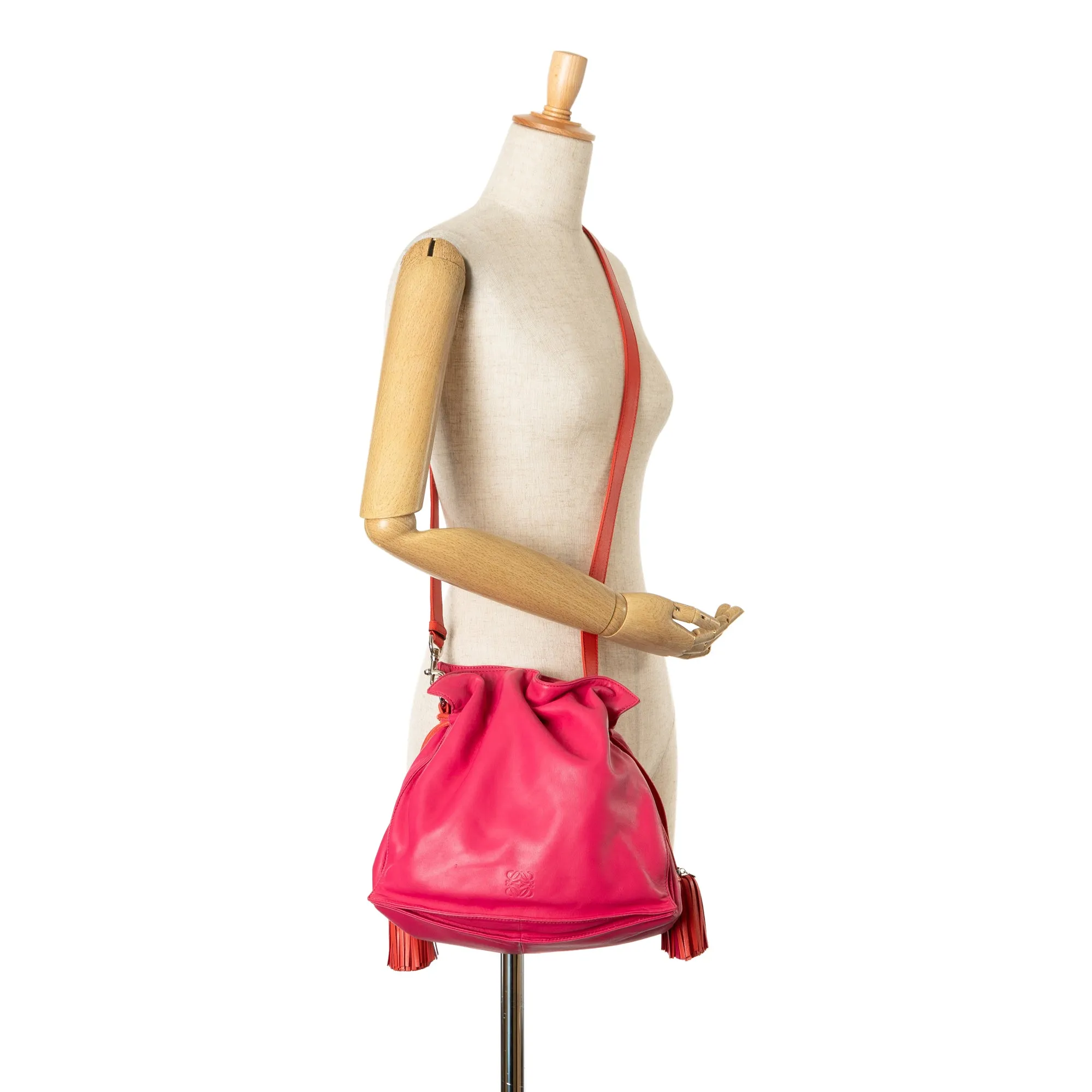 Pink LOEWE Flamenco Tassel 30 Crossbody Bag