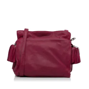 Pink LOEWE Small Leather Flamenco Crossbody Bag
