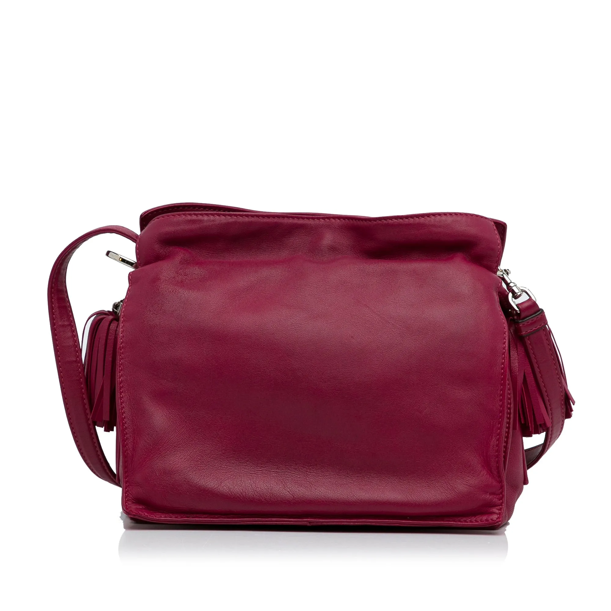 Pink LOEWE Small Leather Flamenco Crossbody Bag