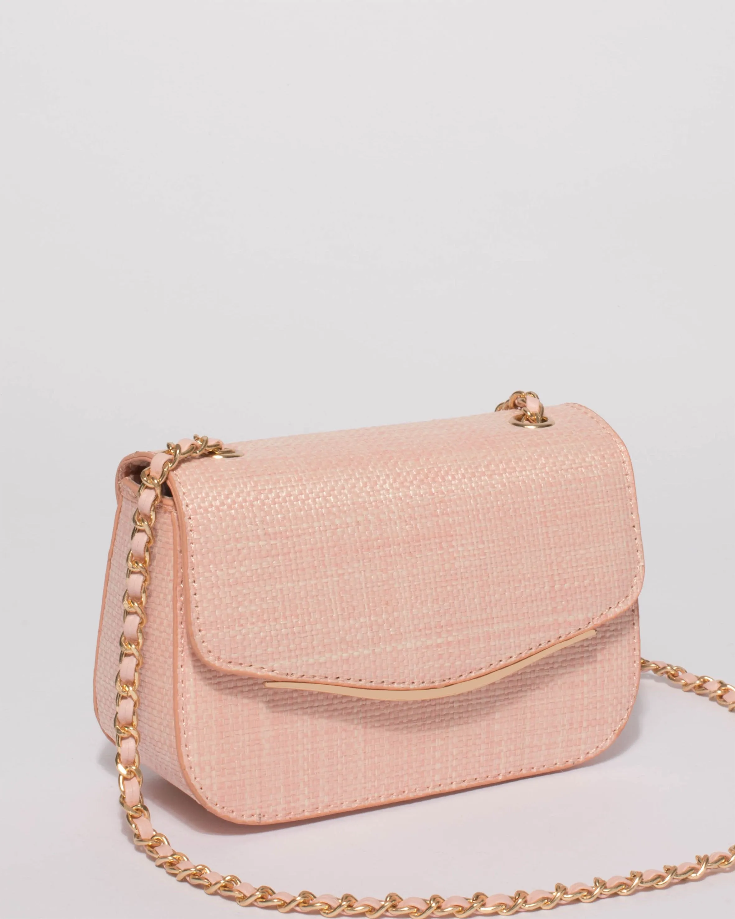Pink Weave Tara Mini Crossbody Bag