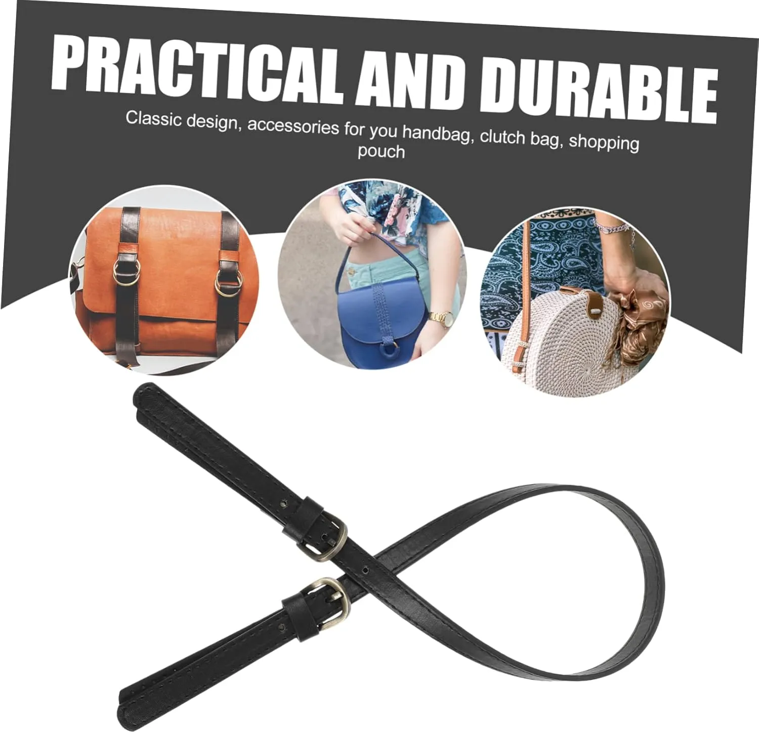 PLAFOPE Upgrade Your Bag 67-71cm Double Buckle Bag Straps Synthetic for Handbags Pouches