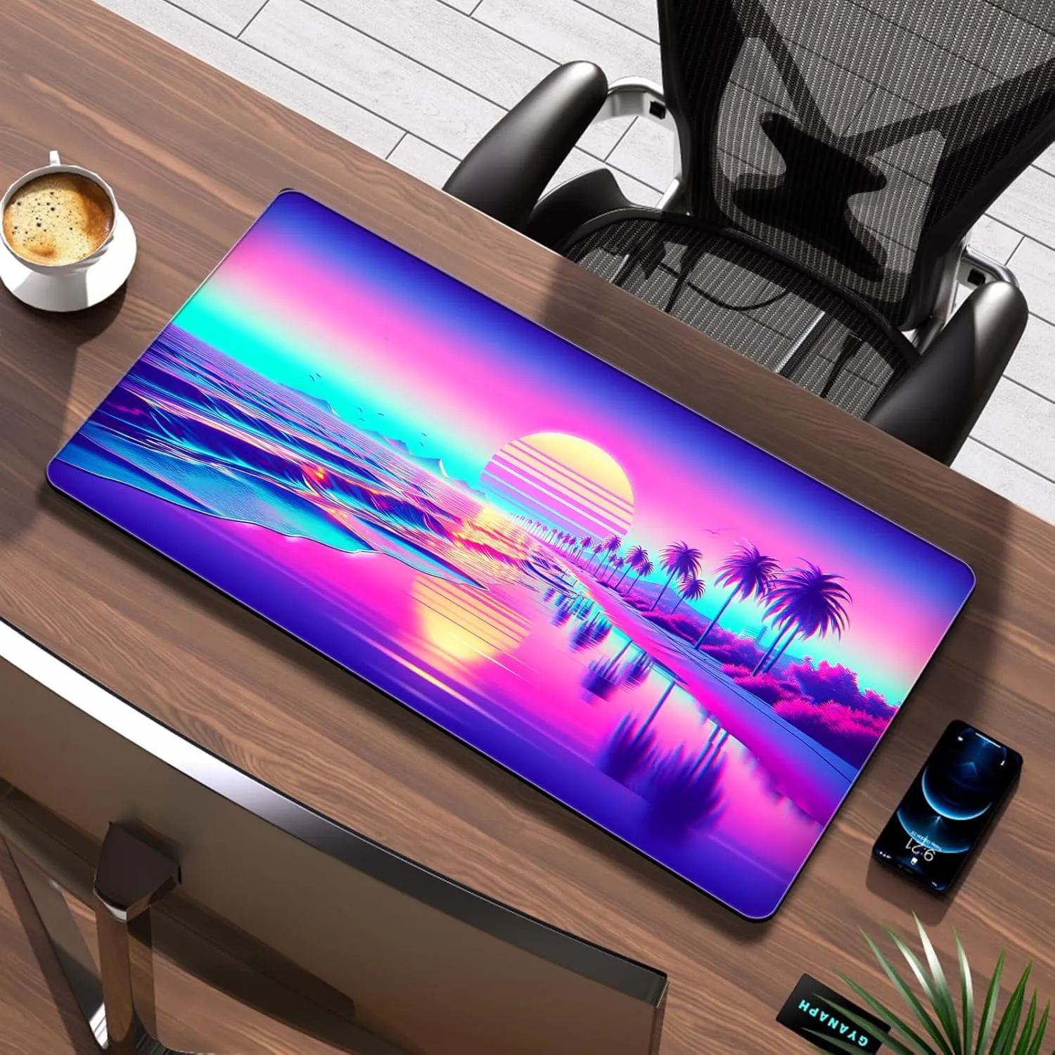 Playmat for MTG and TCG, Magic The Gathering Card Game Play Mat, Stitched Non-Slip Rubber Fantasy Desk Pad for Player, with Storage Bags, 24 x 14 inches (AKO)
