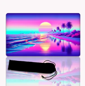 Playmat for MTG and TCG, Magic The Gathering Card Game Play Mat, Stitched Non-Slip Rubber Fantasy Desk Pad for Player, with Storage Bags, 24 x 14 inches (AKO)