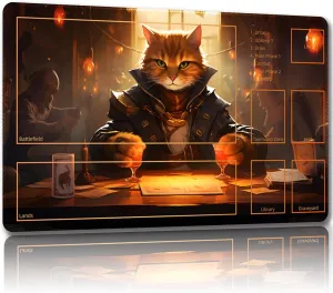 Playmat for MTG, with Free Storage Bags,Game Mat 24 x 14 inches, TCG and Board Game Mat for Cards,Mousepad Desk Mats (Auxiliary Combat)