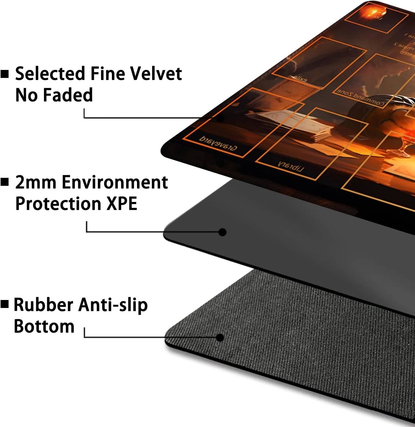 Playmat for MTG, with Free Storage Bags,Game Mat 24 x 14 inches, TCG and Board Game Mat for Cards,Mousepad Desk Mats (Auxiliary Combat)