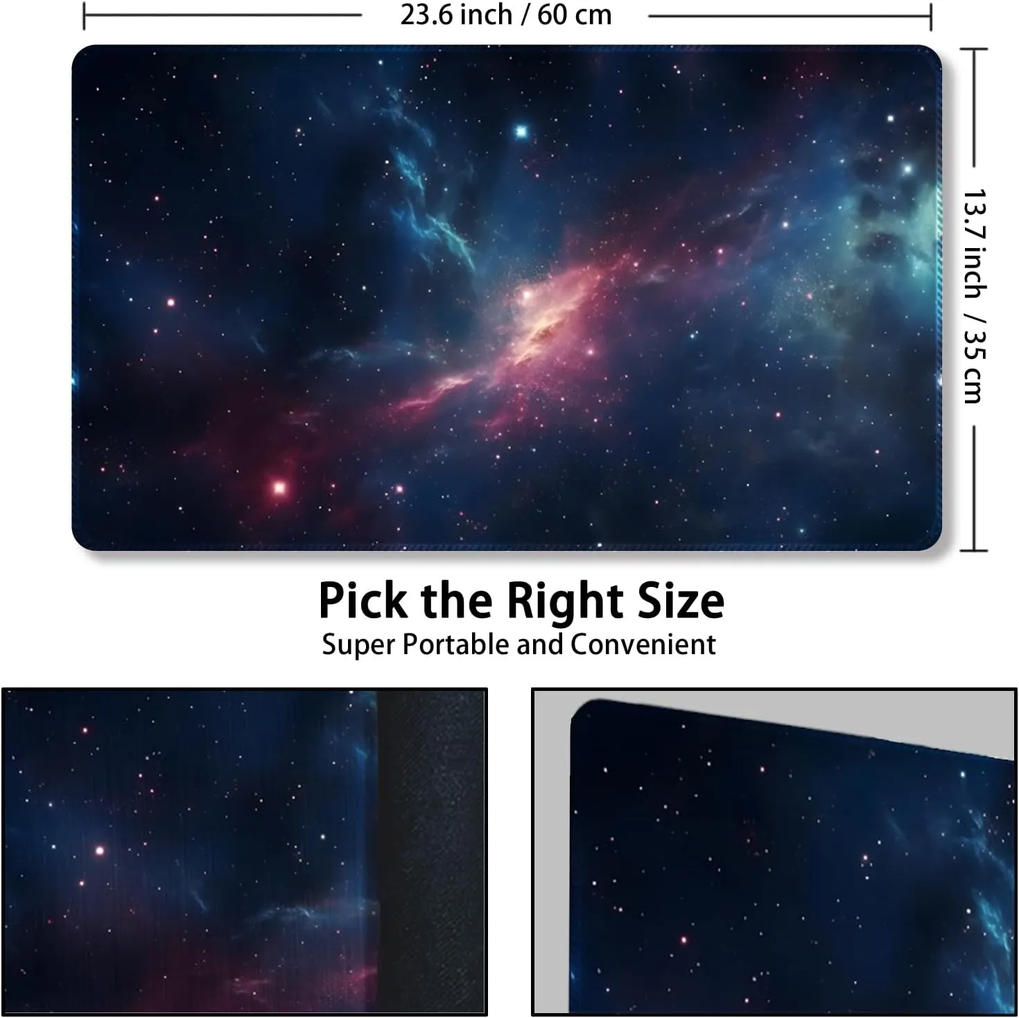 Playmat for MTG, with Free Storage Bags,Game Mat 24 x 14 inches, TCG and Board Game Mat for Cards,Mousepad Desk Mats (Magic Starry Sky 1-Regular)