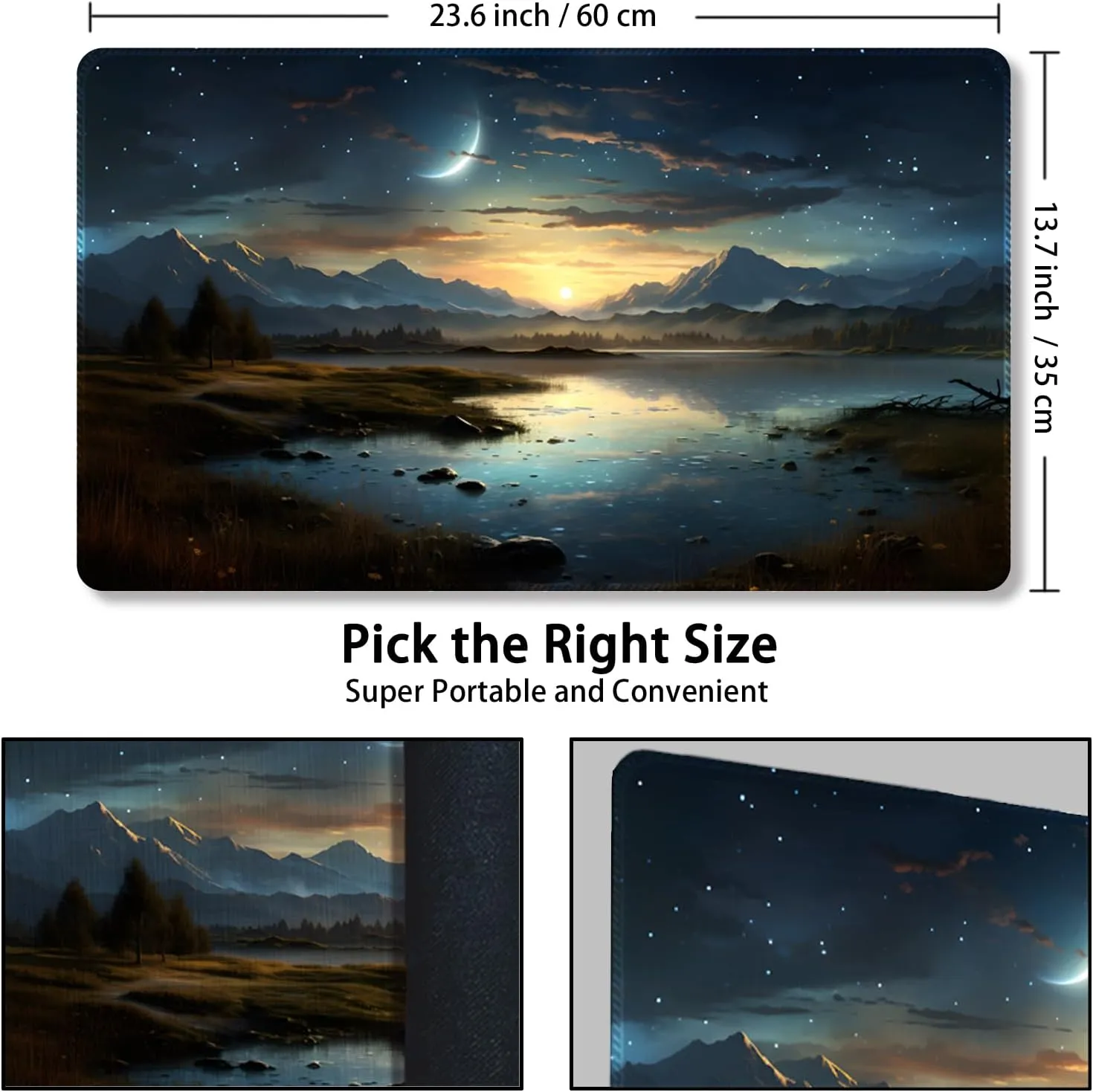 Playmat for MTG, with Free Storage Bags,Game Mat 24 x 14 inches, TCG and Board Game Mat for Cards,Mousepad Desk Mats (Mountain 2-Regular)