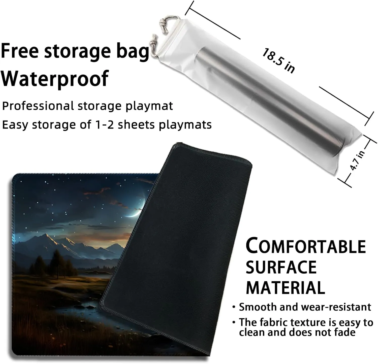 Playmat for MTG, with Free Storage Bags,Game Mat 24 x 14 inches, TCG and Board Game Mat for Cards,Mousepad Desk Mats (Mountain 2-Regular)