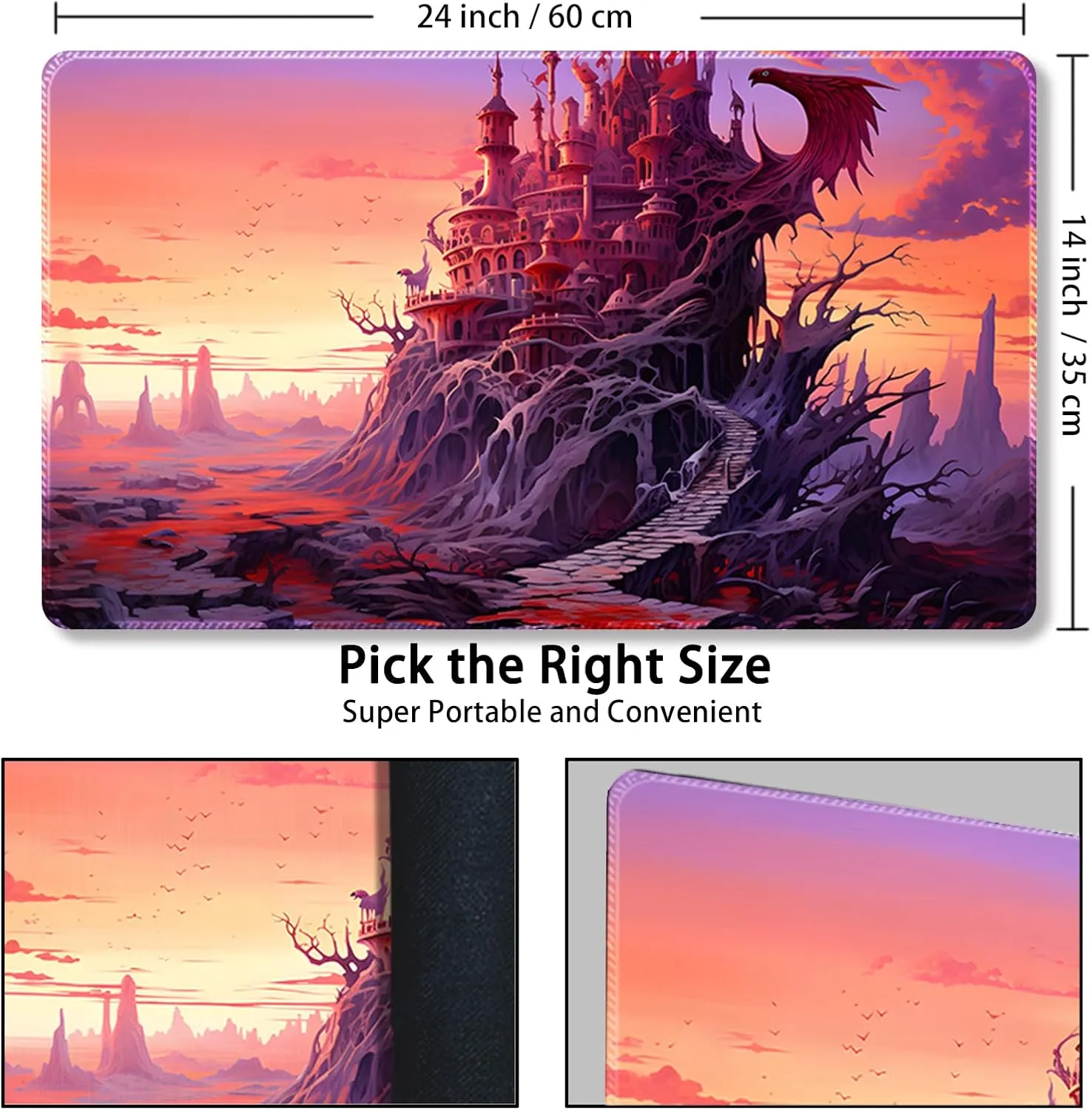 Playmat for MTG, with Free Storage Bags,Game Mat 24 x 14 inches, TCG and Board Game Mat for Cards,Mousepad Desk Mats (Regular,Magic Mat 11)