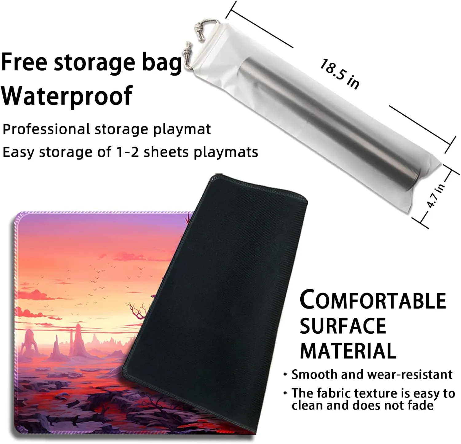 Playmat for MTG, with Free Storage Bags,Game Mat 24 x 14 inches, TCG and Board Game Mat for Cards,Mousepad Desk Mats (Regular,Magic Mat 11)