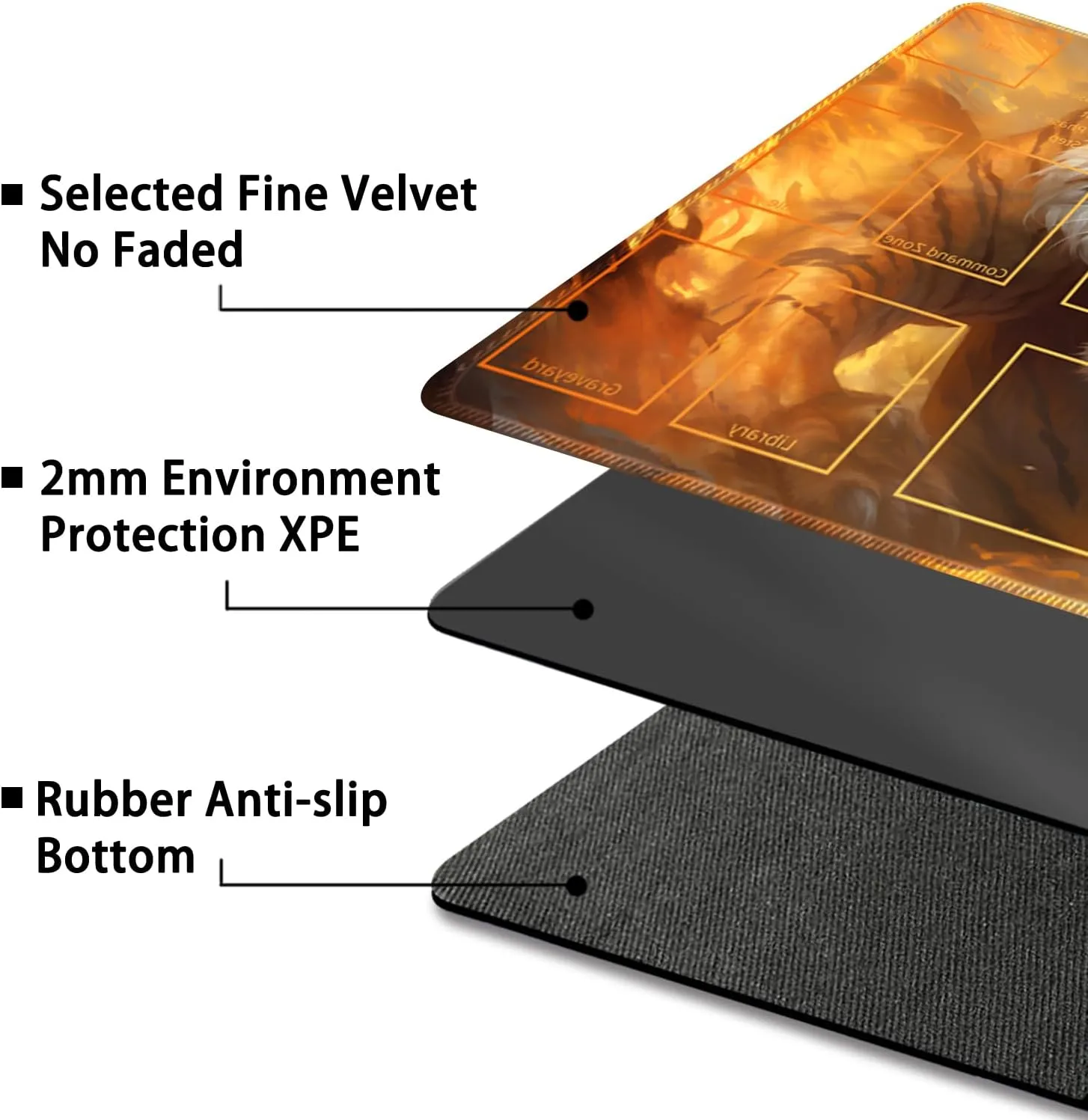 Playmat for MTG, with Free Storage Bags,Game Mat 24 x 14 inches, TCG and Board Game Mat for Cards,Mousepad Desk Mats (Tiger 4-Auxiliary Combat)