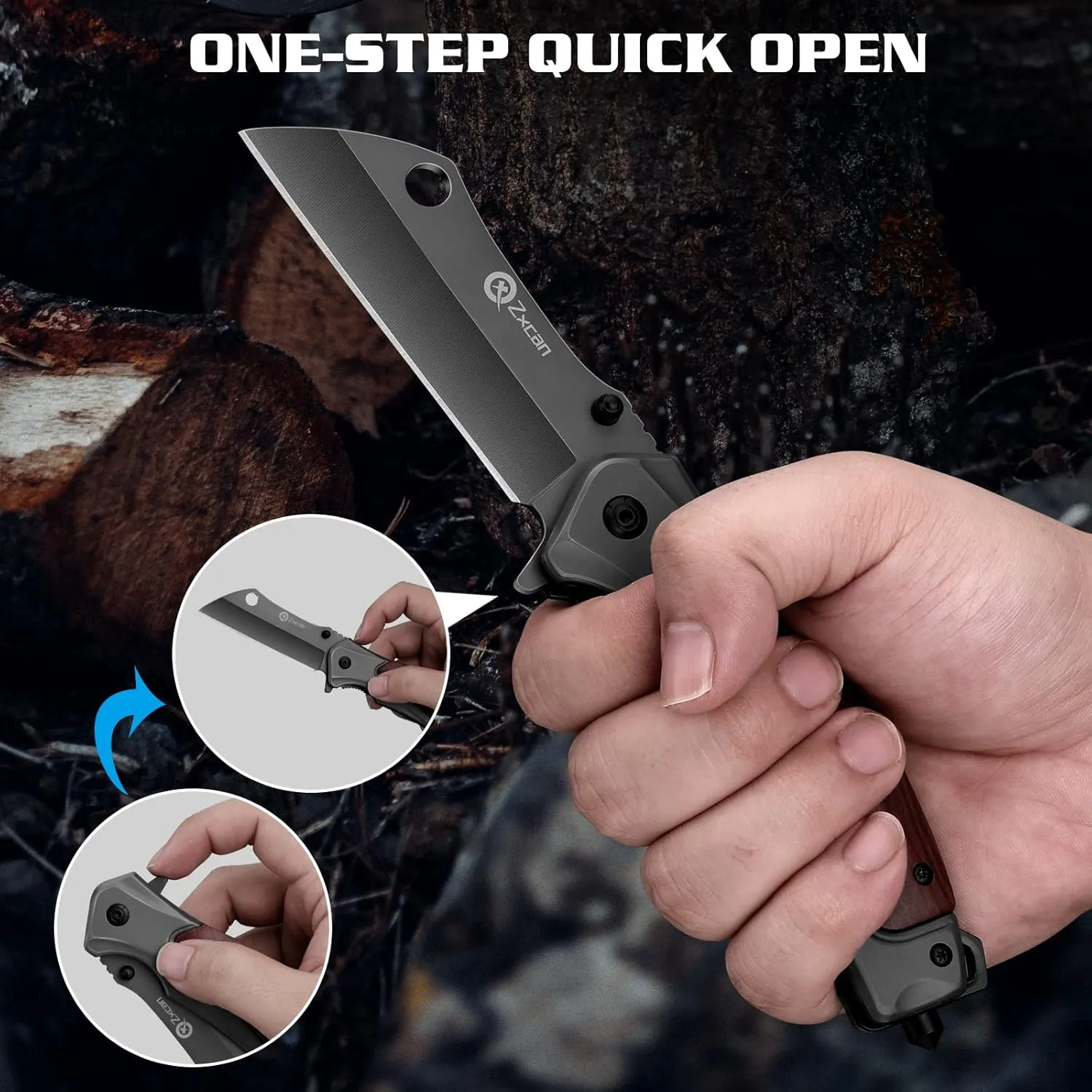 Pocket Knife, Folding Knife 5CR13 Carbon Steel Stainless Blade, EDC Knife with Liner Lock, Pocket clip, Tactical Knife for Camping Indoor and Outdoor Activities Men Gift