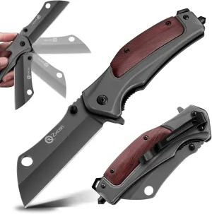 Pocket Knife, Folding Knife 5CR13 Carbon Steel Stainless Blade, EDC Knife with Liner Lock, Pocket clip, Tactical Knife for Camping Indoor and Outdoor Activities Men Gift