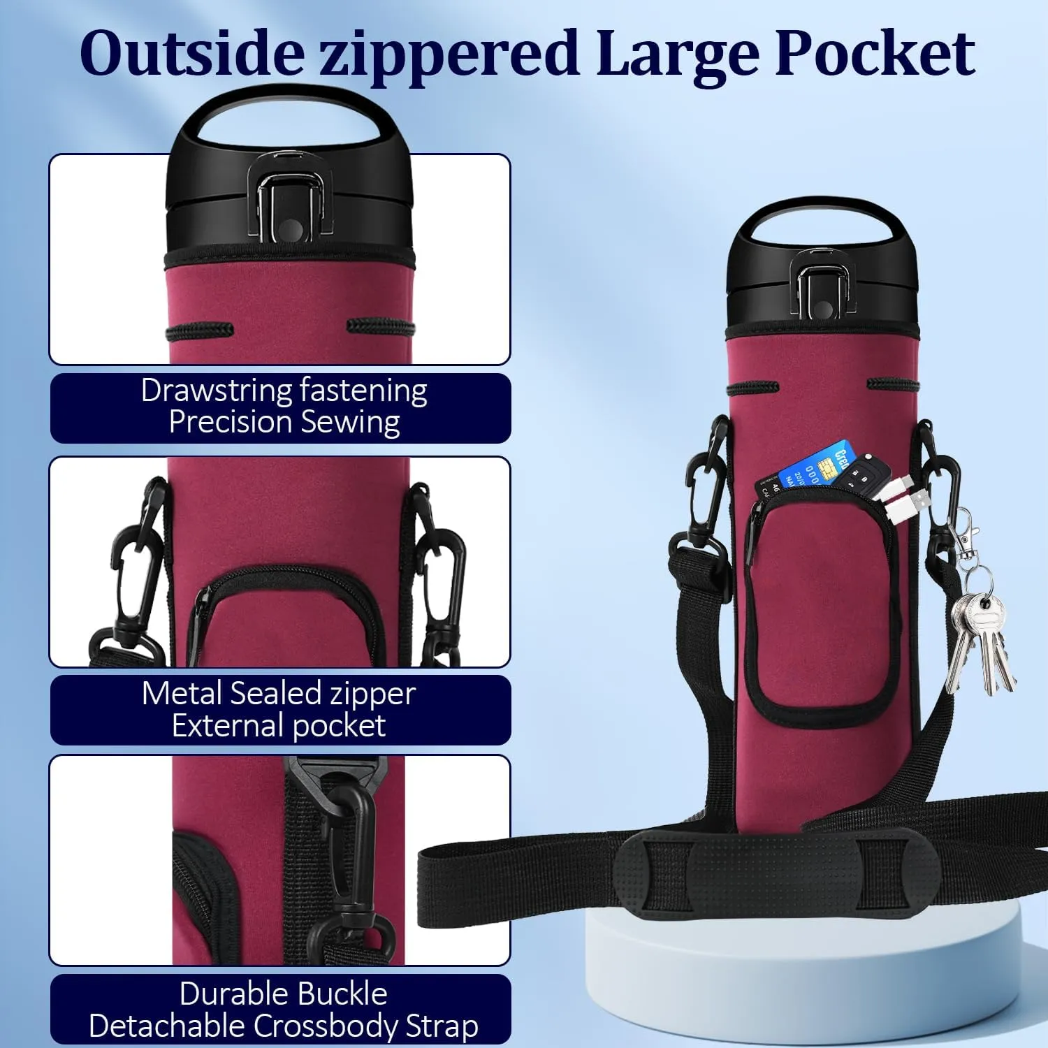 Portable Blender Carrying Case for Magic Bullet (MBPB50100 MBPB50100W MBPB50100FP MBPB50100AK), Storage Bag with Shoulder Strap and Pocket (Cranberry Red)