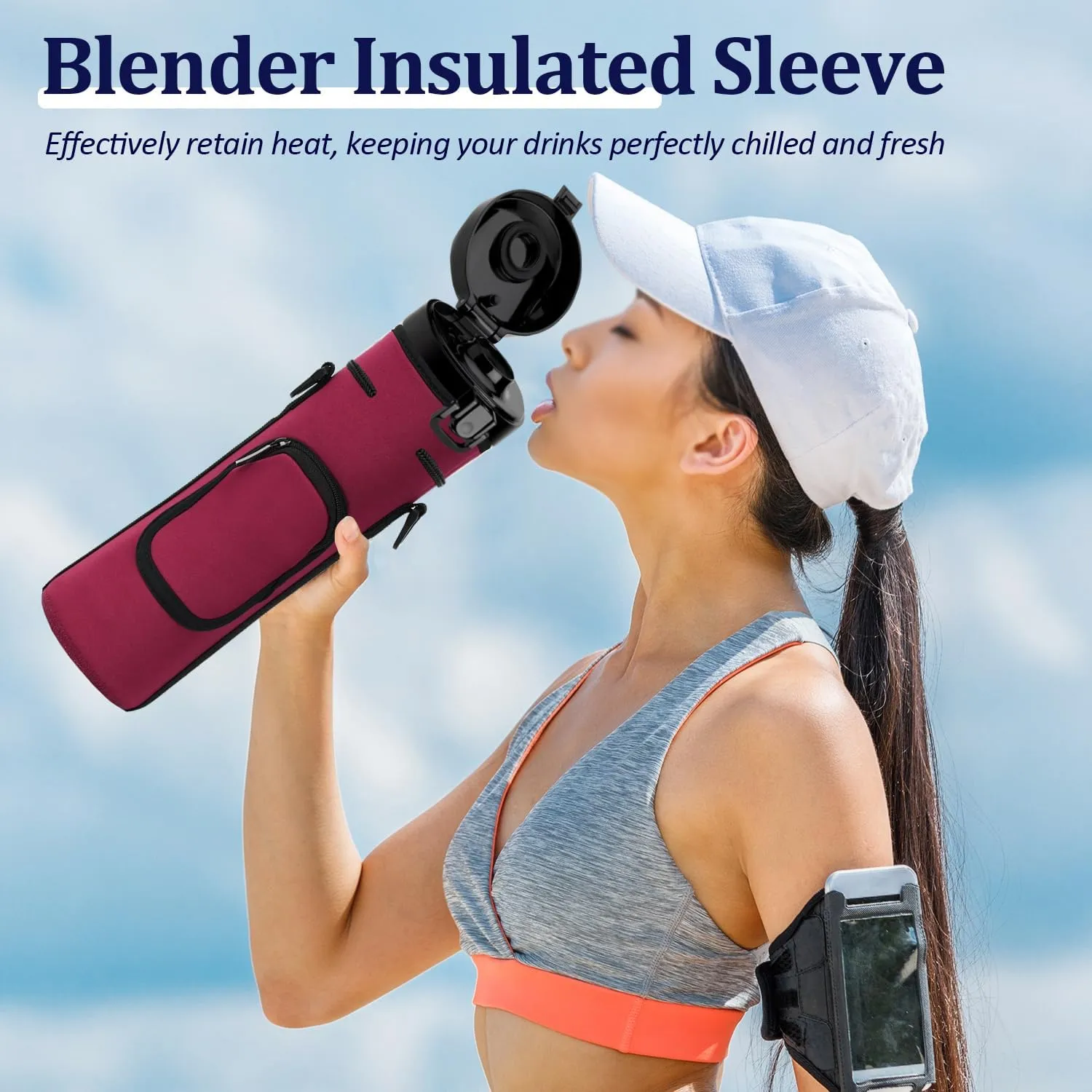 Portable Blender Carrying Case for Magic Bullet (MBPB50100 MBPB50100W MBPB50100FP MBPB50100AK), Storage Bag with Shoulder Strap and Pocket (Cranberry Red)