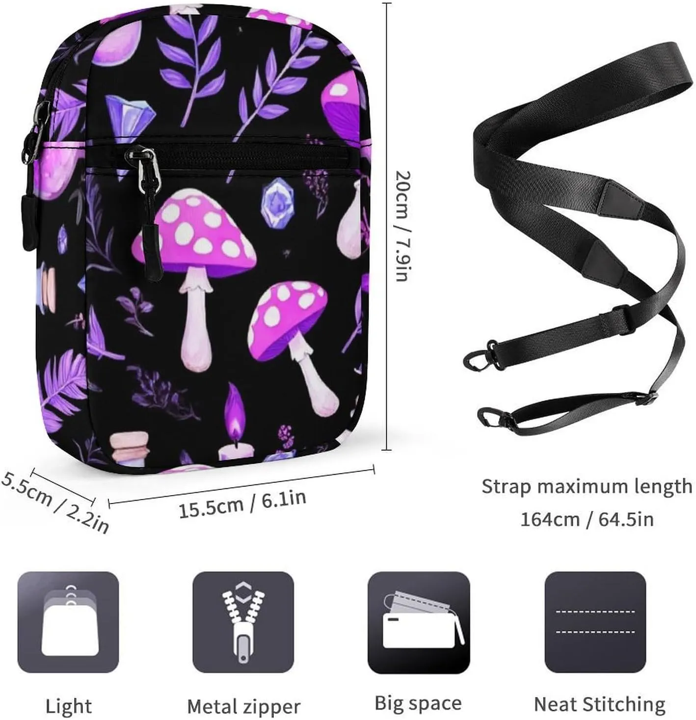Portable Mini Crossbody Bag, Casual Small Travel Pouch Cell Phone Handbags Waterproof Messenger Bags