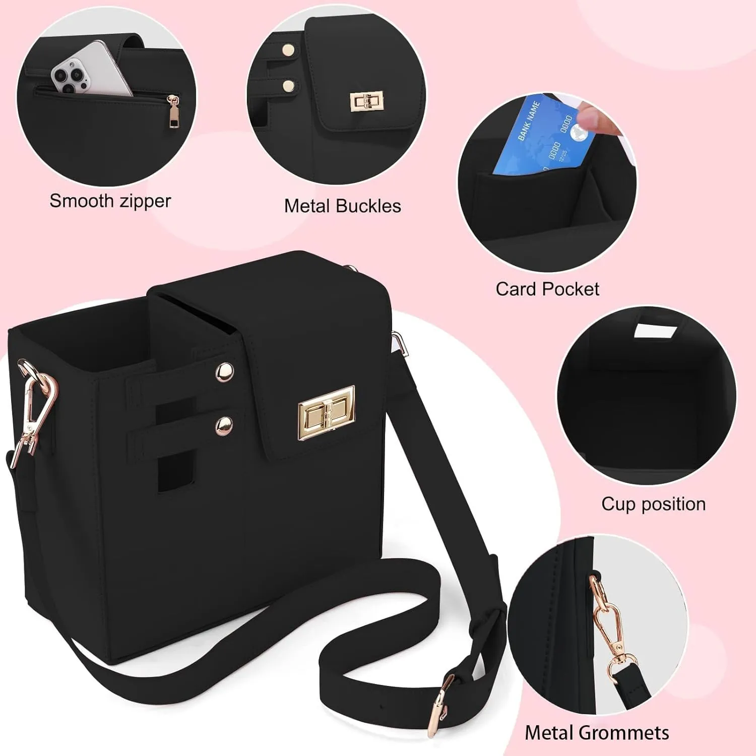Portable Water Bottle Purse for Stanley Cup,Outdoor Crossbody Bag Compatible with Stanley Cup Bag, Sport Water Bottle Handbag