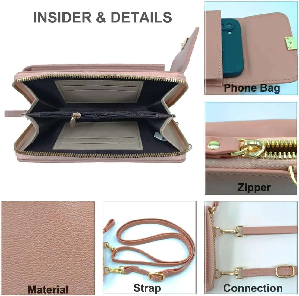 PORT&LOTUS Crossbody Bags for Women Cell Phone Purse Wallet Ladies Small Women's Handbags PU Leather Shoulder Card Holder
