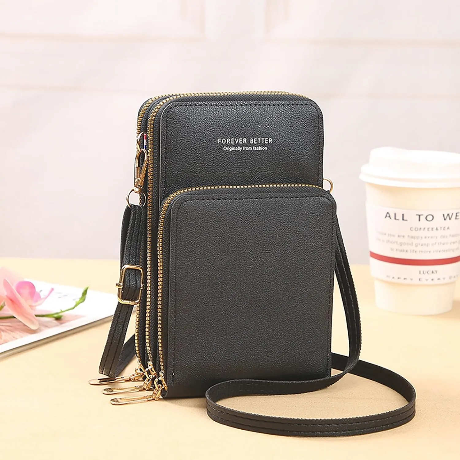 PORT&LOTUS Small Cell Cross Body Purses for Women Mini Shoulder Handbags Zipper Crossbody Bags