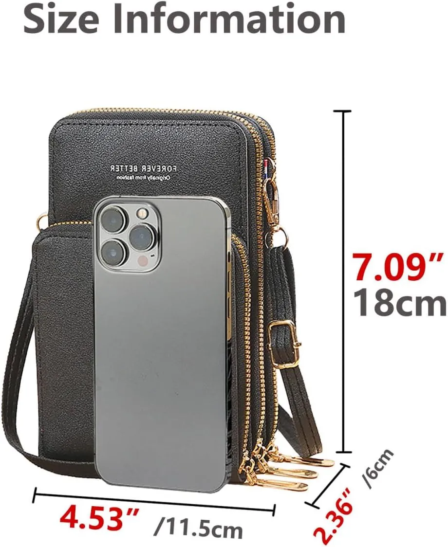 PORT&LOTUS Small Cell Cross Body Purses for Women Mini Shoulder Handbags Zipper Crossbody Bags