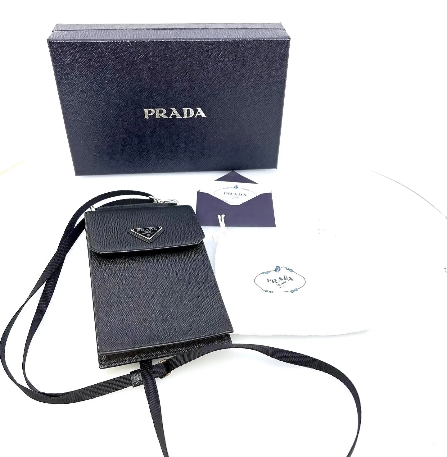 PRADA SAFFIANO LEATHER CROSSBODY PHONE CASE/BAG