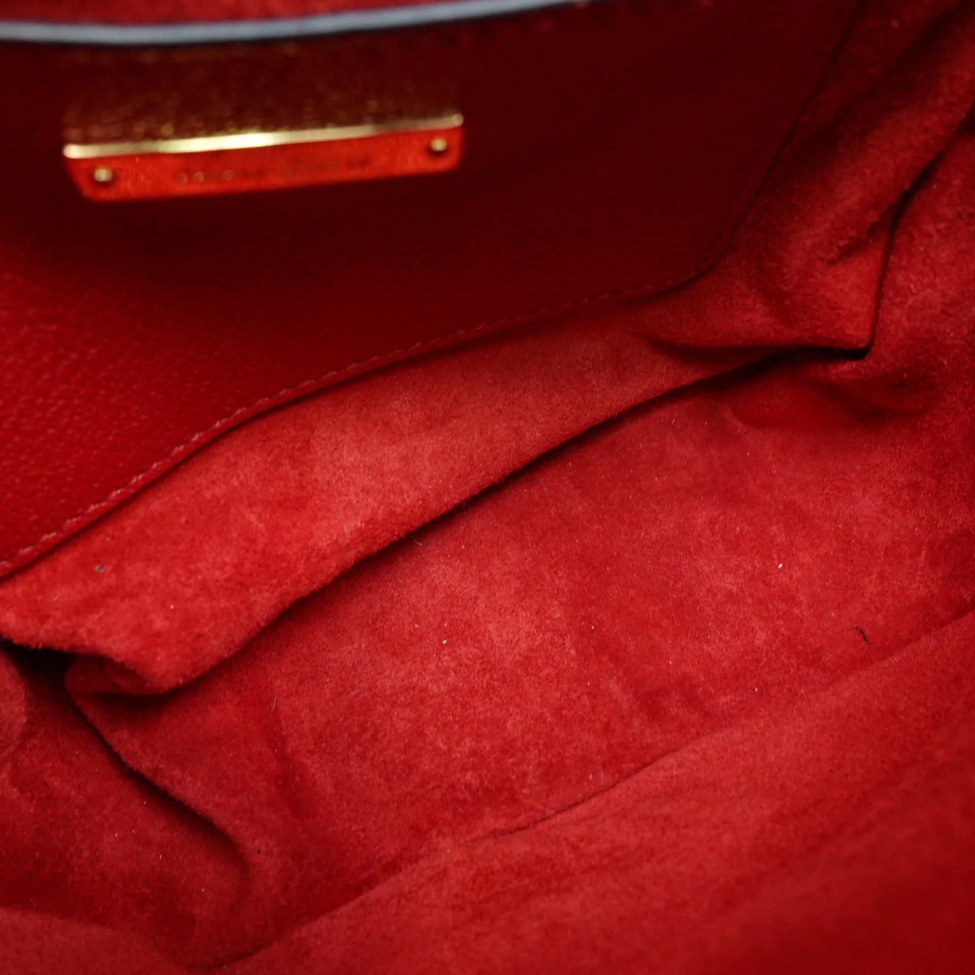 PRE-OWNED Red Embellished Leather Dahlia Crossbody Bag