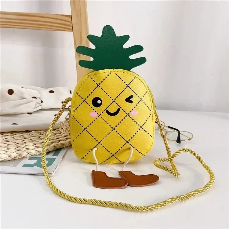 PU Leather Children's Small Shoulder Bags Lovely Cartoon Baby Girls Coin Purse Handbags Princess Accessories Crossbody Bag