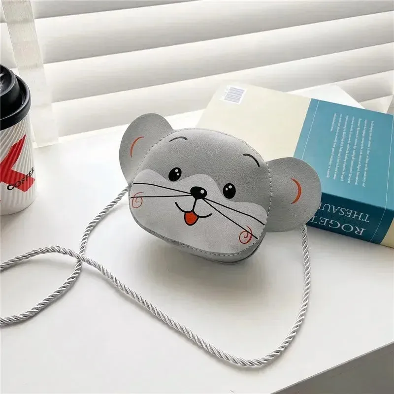PU Leather Children's Small Shoulder Bags Lovely Cartoon Baby Girls Coin Purse Handbags Princess Accessories Crossbody Bag