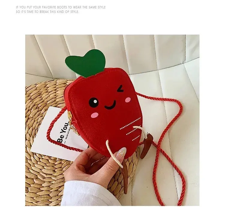 PU Leather Children's Small Shoulder Bags Lovely Cartoon Baby Girls Coin Purse Handbags Princess Accessories Crossbody Bag