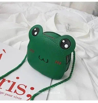 PU Leather Children's Small Shoulder Bags Lovely Cartoon Baby Girls Coin Purse Handbags Princess Accessories Crossbody Bag