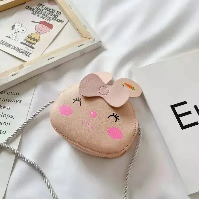 PU Leather Children's Small Shoulder Bags Lovely Cartoon Baby Girls Coin Purse Handbags Princess Accessories Crossbody Bag
